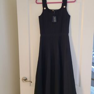 Maje Black Sleeveless Midi Dress